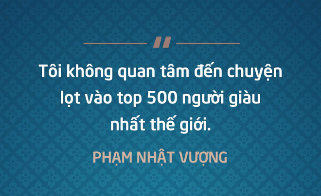 Tôi không quan tâm đến chuyện lọt vào top 500 người giàu nhất thế giới - Phạm Nhật Vượng